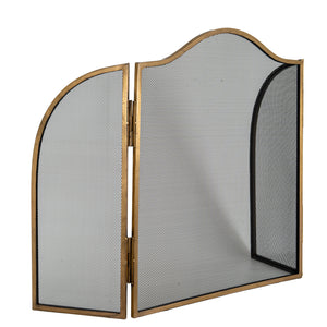 Antiqued Brass Fire Screen