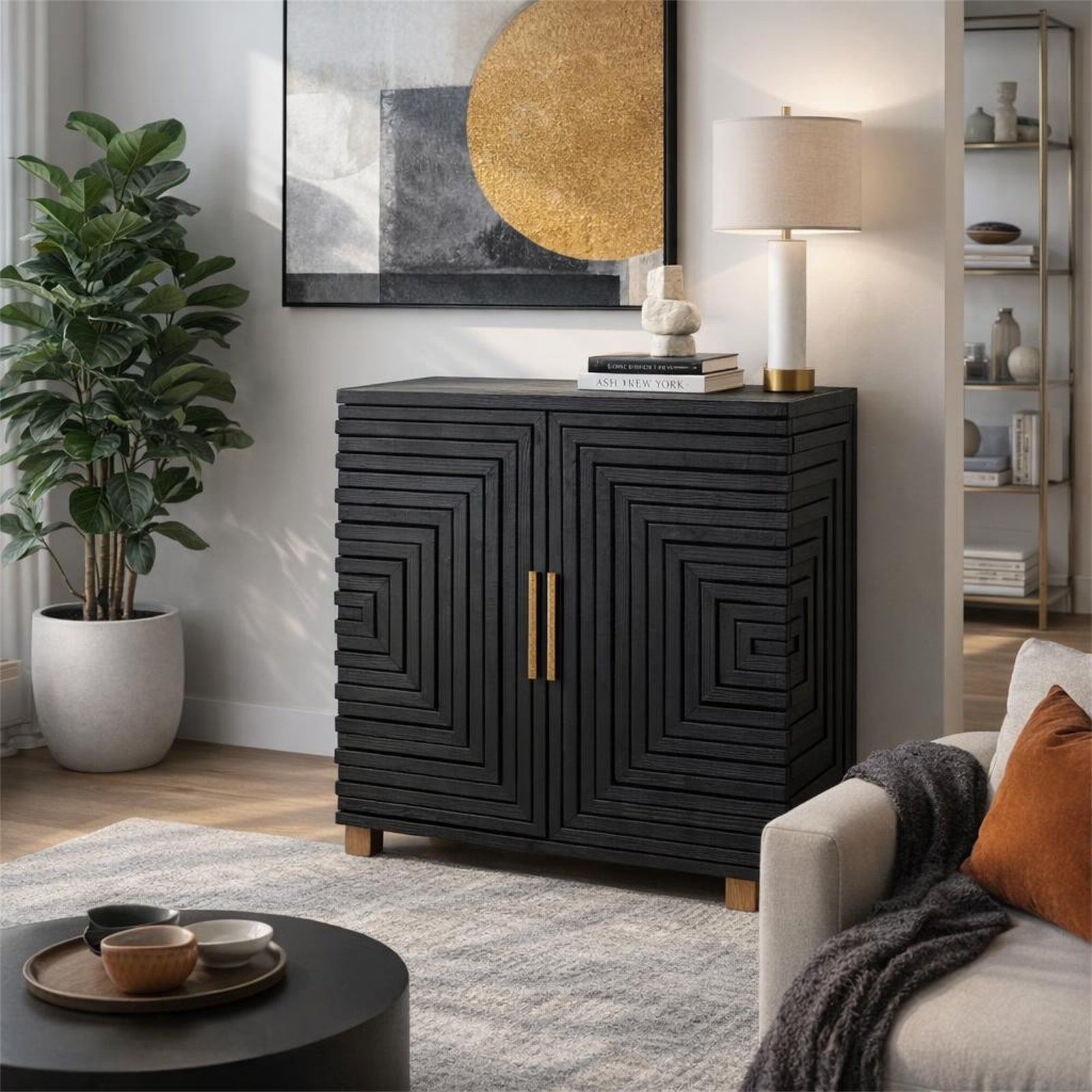Lennox Black 2 Door Small Sideboard