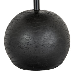 Black Cannon Table Lamp With Hessian Shade