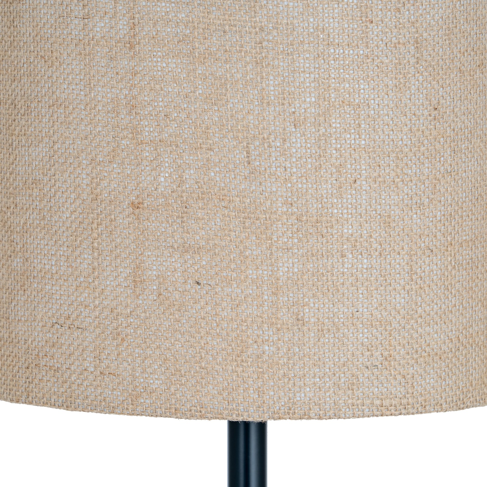 Black Cannon Floor Lamp With Hessian Shade