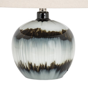 Midnight Shadows Squat Table Lamp With Linen Shade