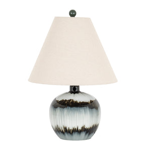 Midnight Shadows Squat Table Lamp With Linen Shade