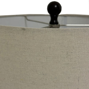 Sepia Shadows Squat Table Lamp With Linen Shade