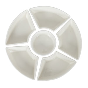 Acacia Lazy Susan including Ceramic Serving Bowls