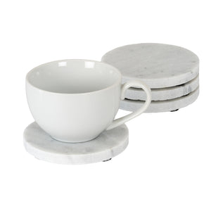 Set of Four Round Marble Coasters