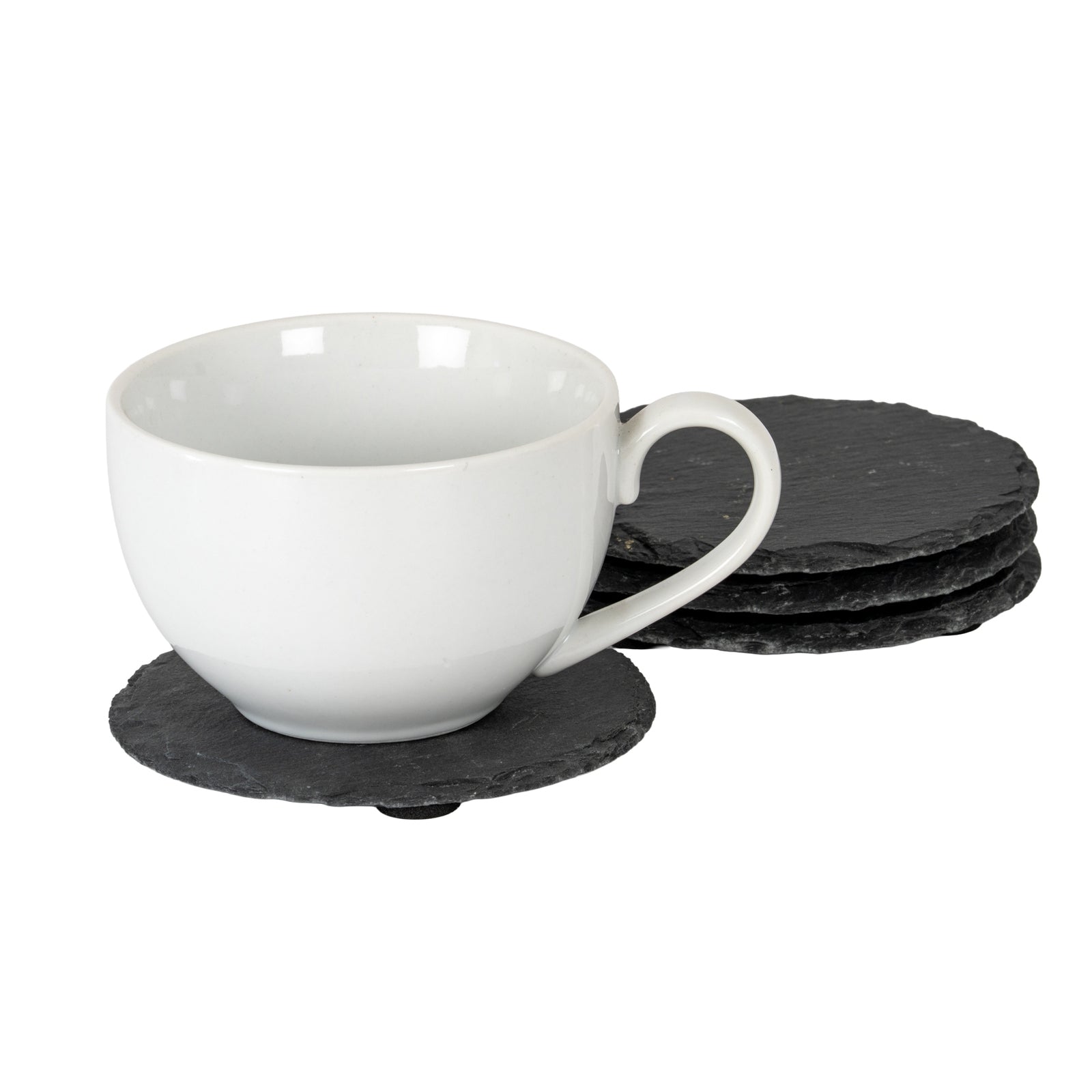 Set of Four Round Slate Coasters