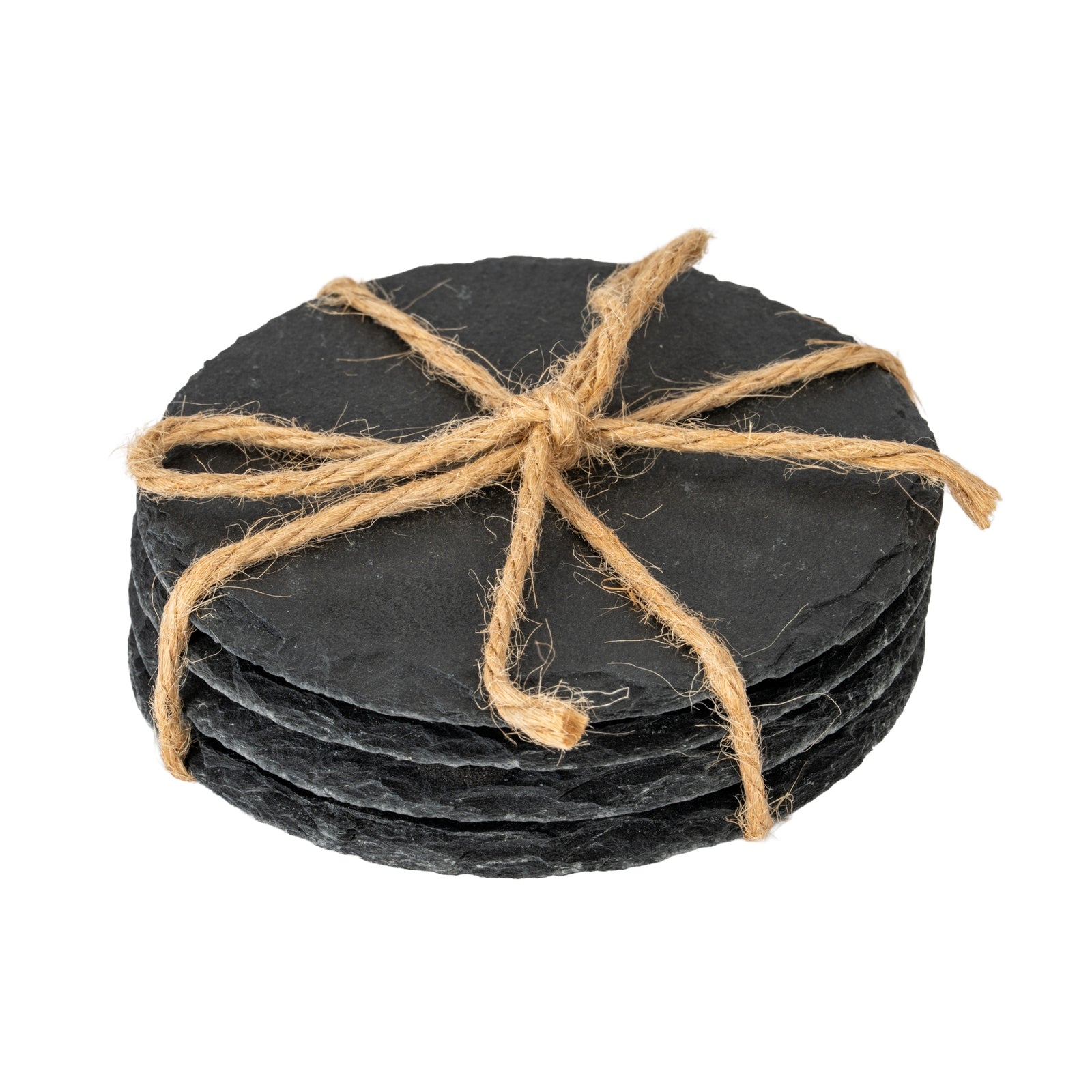 Set of Four Round Slate Coasters