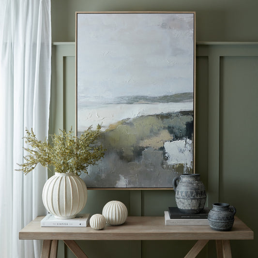 Hillside View Hand Painted Canvas in Frame