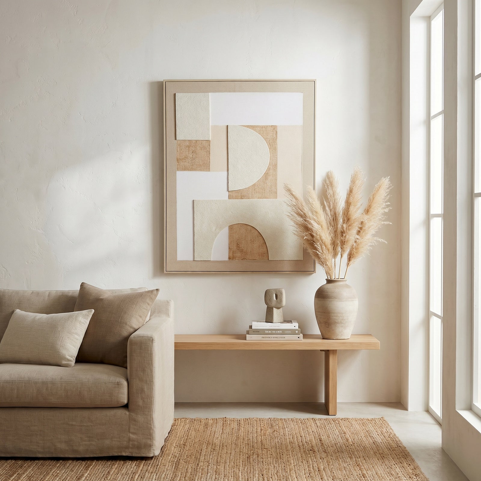 Lumera Linen Textured Canvas in Frame