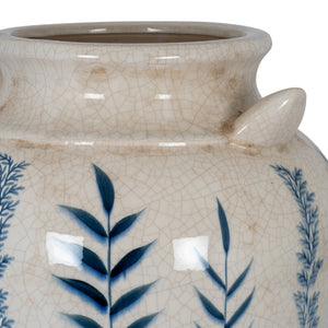 Blue Flora Amphora Vase