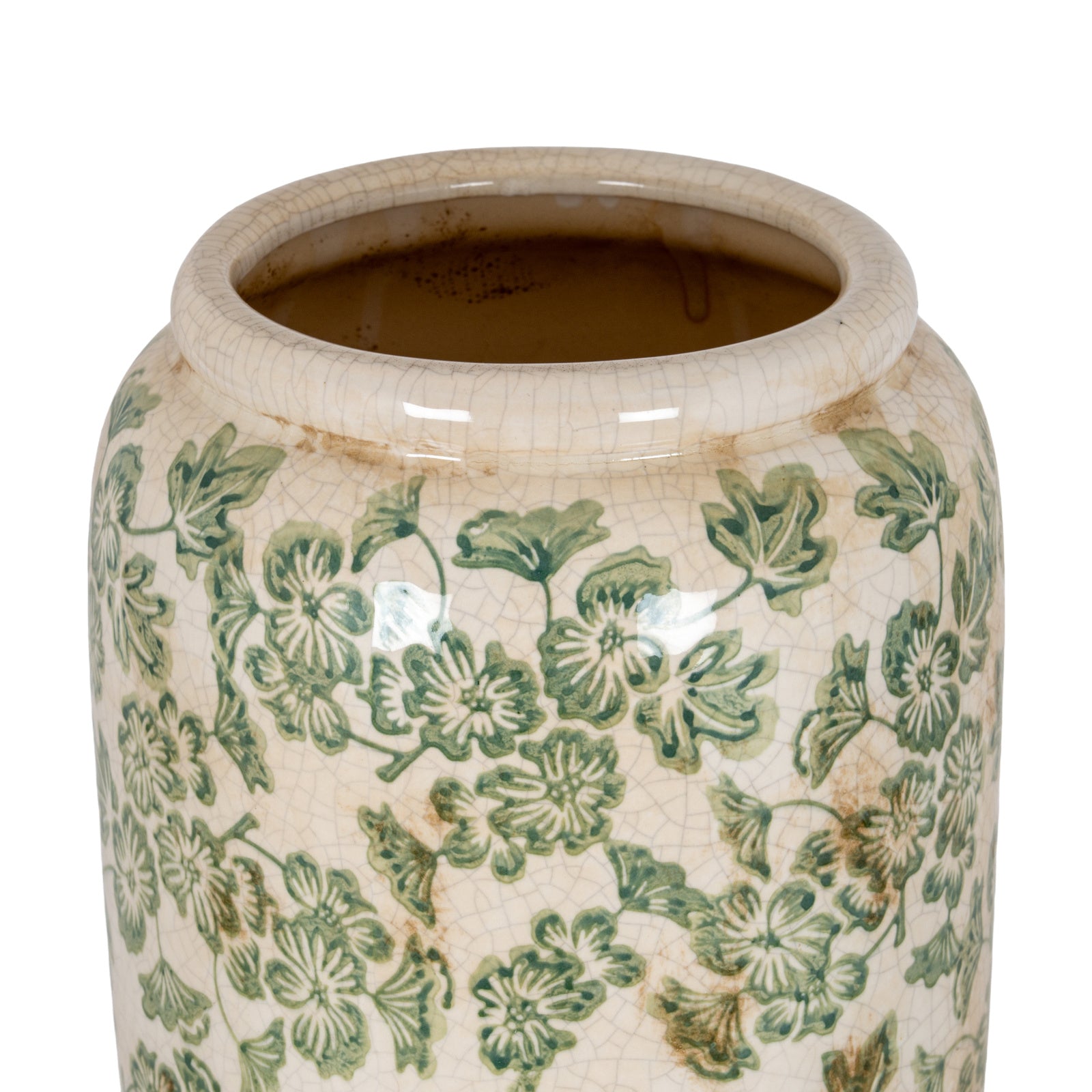 Large Green Clover Tall Olpe Vase