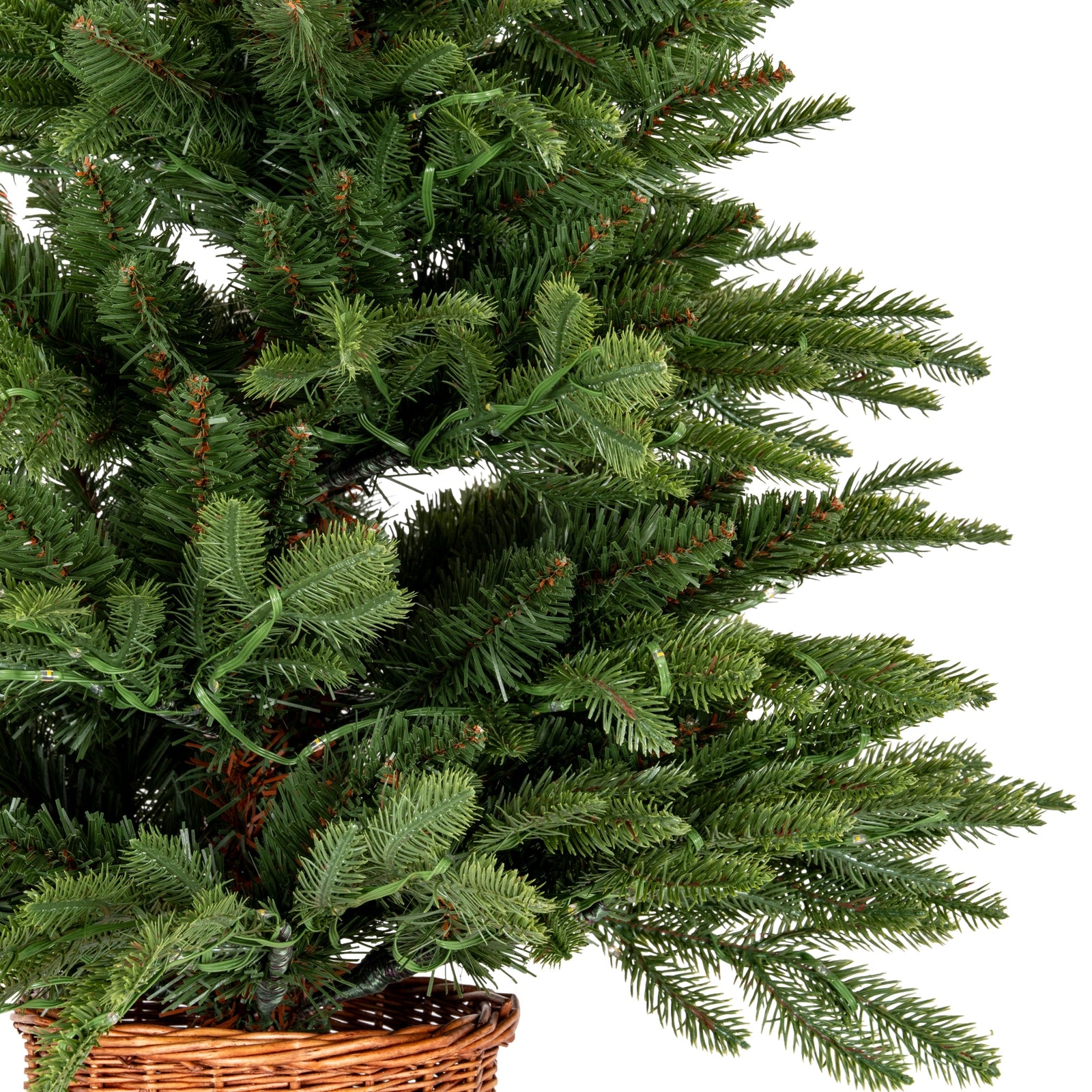 Norway Fir Pre-Lit LLED 300L  Fir Tree In Rattan Pot