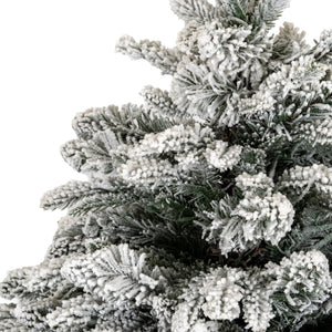 Snowy Norway Fir Pre-Lit Led 300L Fir Tree In Rattan Pot
