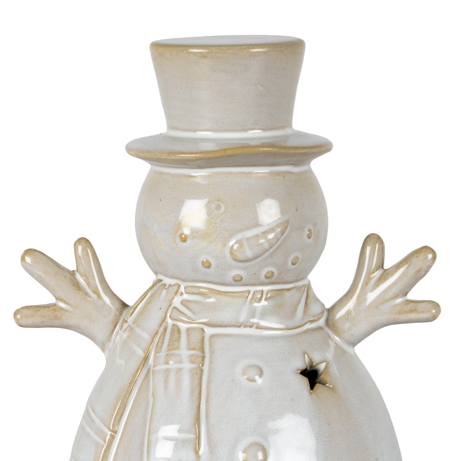 Alora Ceramic Medium Snowman With LED Light