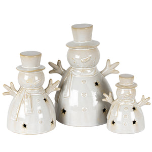 Alora Ceramic Medium Snowman With LED Light