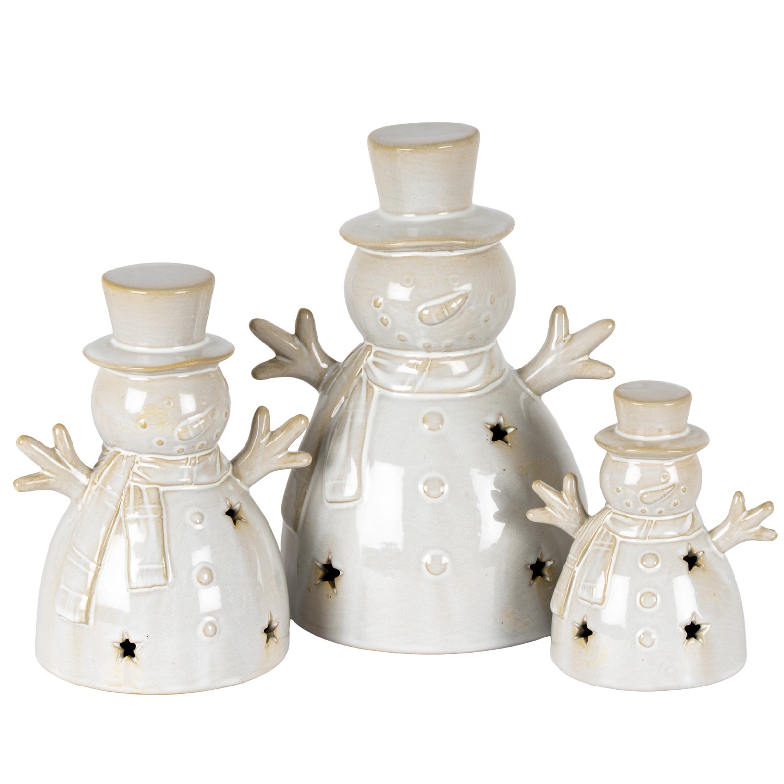 Alora Ceramic Medium Snowman With LED Light