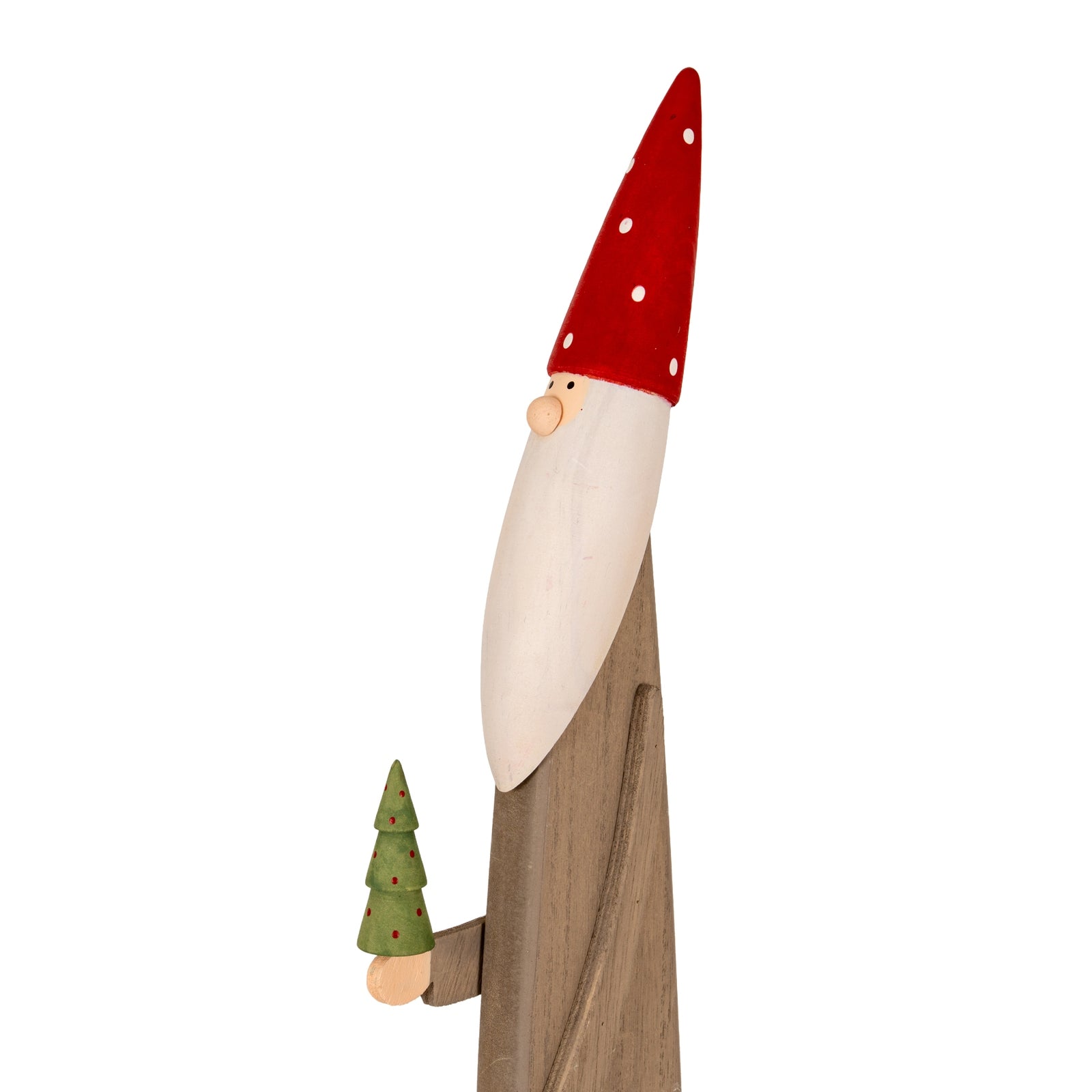 Wooden Festive Elf with Tree and Bell