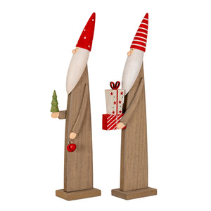 Wooden Festive Elf with Tree and Bell