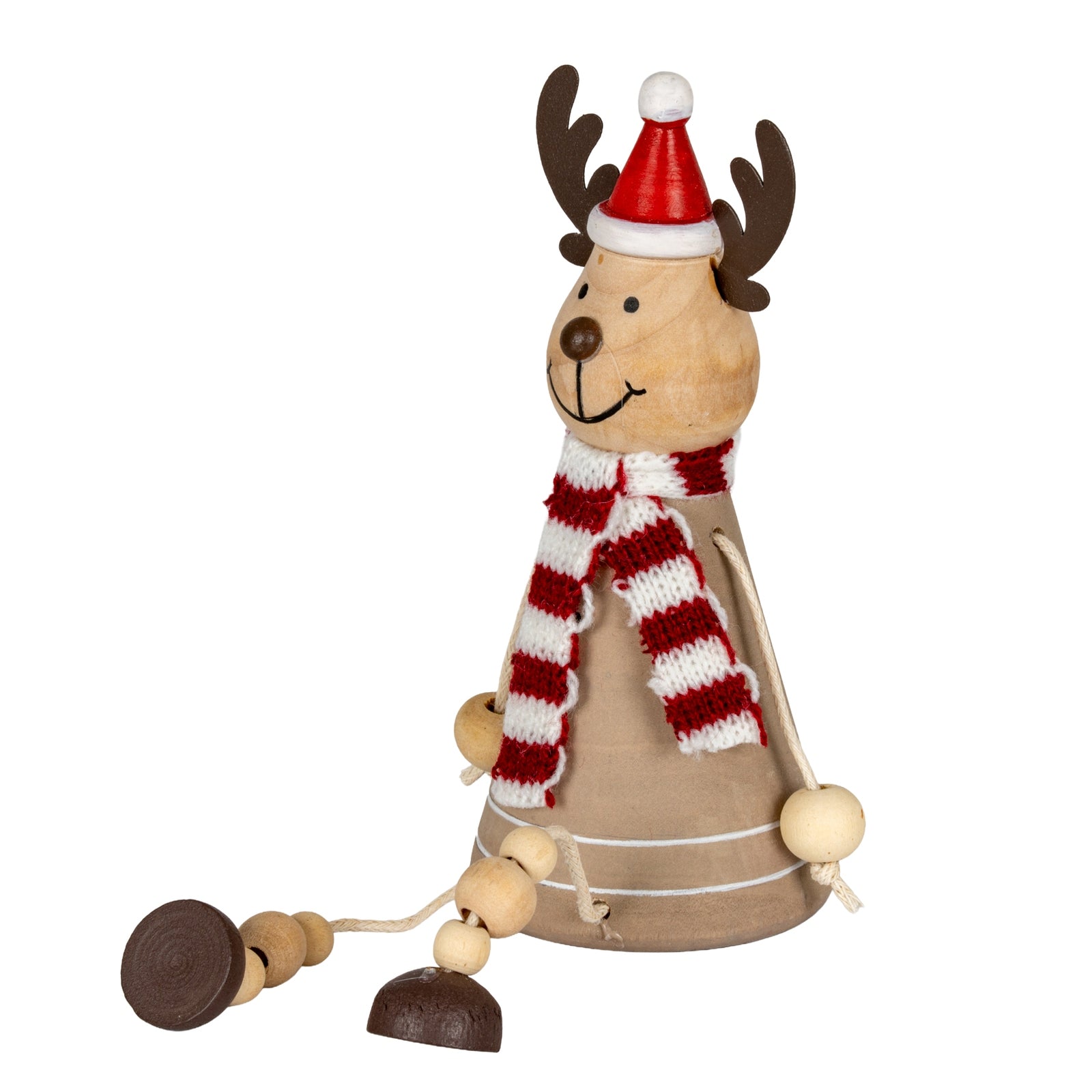 Wooden Jolly Sitting Reindeer Decoration