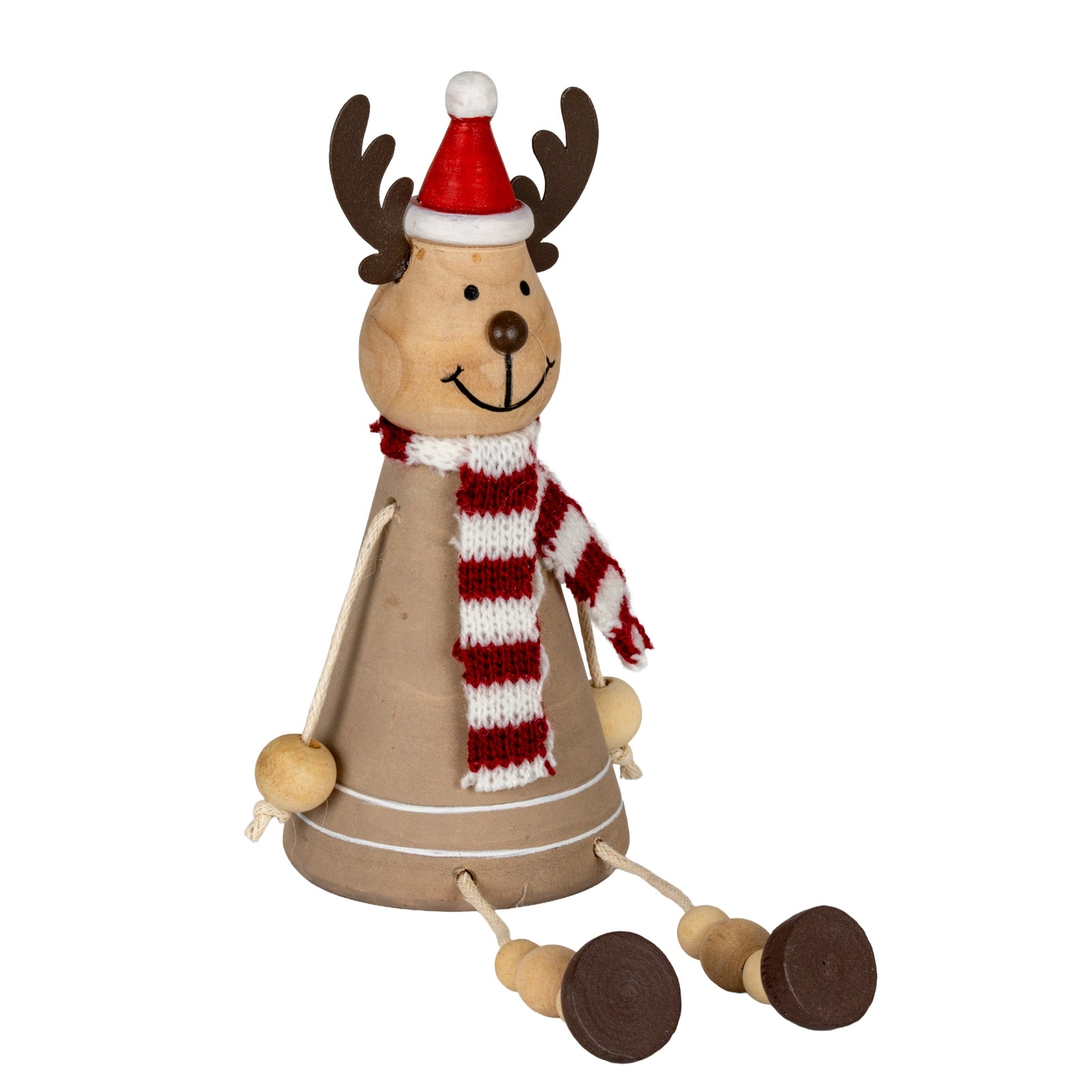 Wooden Jolly Sitting Reindeer Decoration