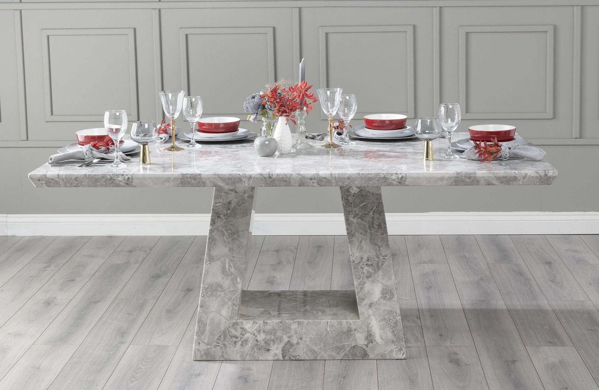Hugo Grey Marble Dining Table - 200