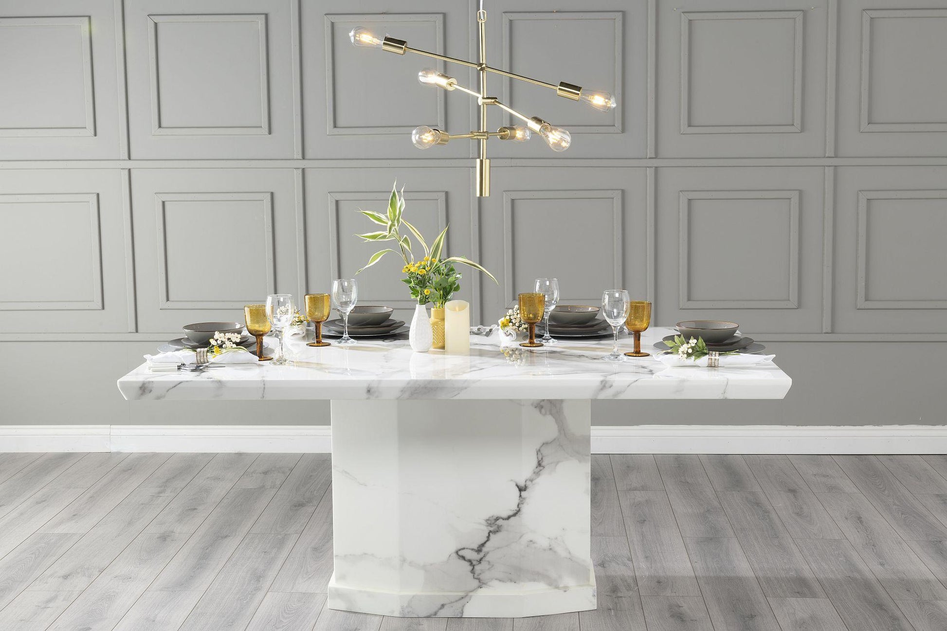 Athens White Marble Dining Table - 200