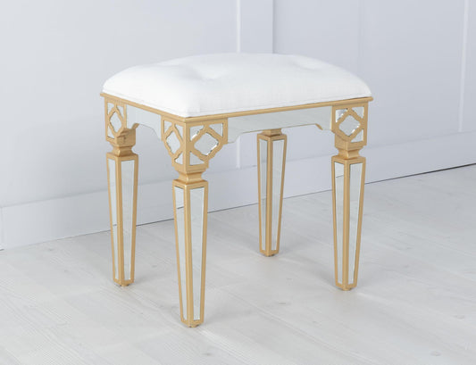 Cairo Mirrored Gold Trim Stool