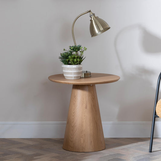 Whitby Oak Round End Table