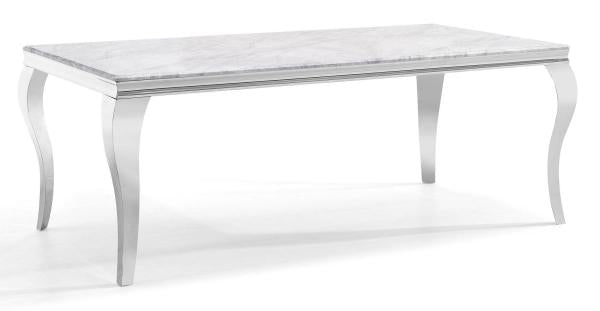 Merida Grey Marble and Chrome Dining Table - 150cm