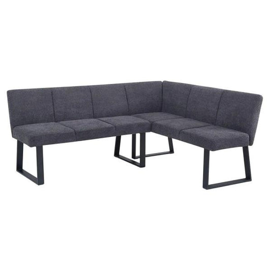 Bromley Dark Grey Fabric Corner Dining Bench - RHF