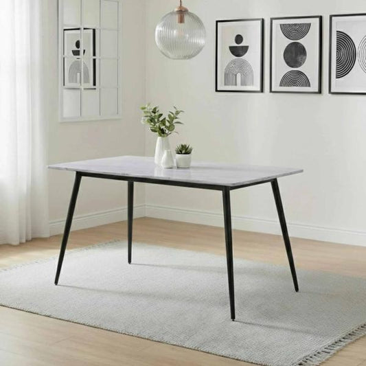 Celesto Compact 4 Seater Grey Ceramic Dining Table - 120cm