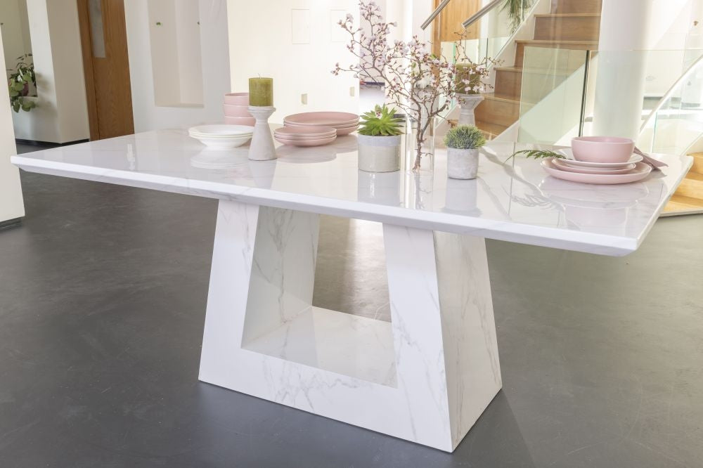 Rio White Marble Dining Table -160