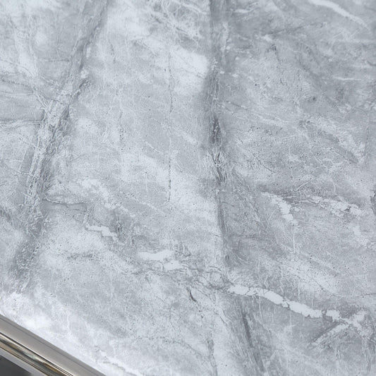 Welby Grey Marble and Chrome Side Table