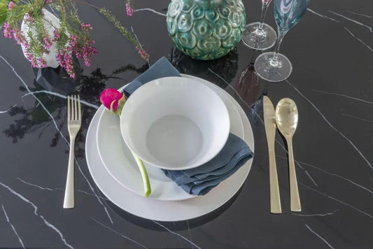 Nebula Black Marble Dining Table - 200cm