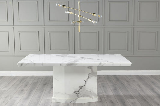Athens White Marble Dining Table - 200