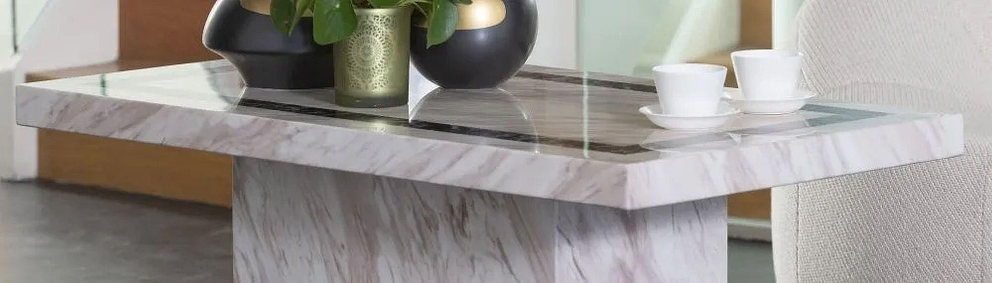 Arzano Cream Marble Coffee Table