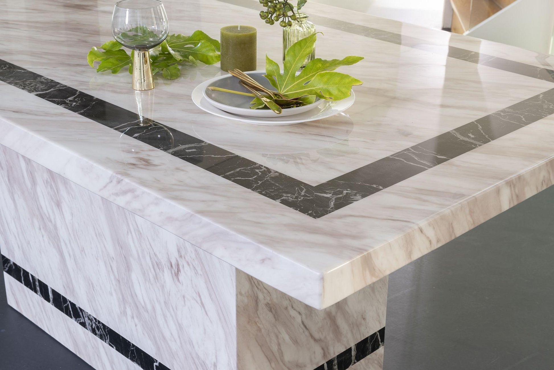 Arzano Cream Marble Dining Table - 180cm