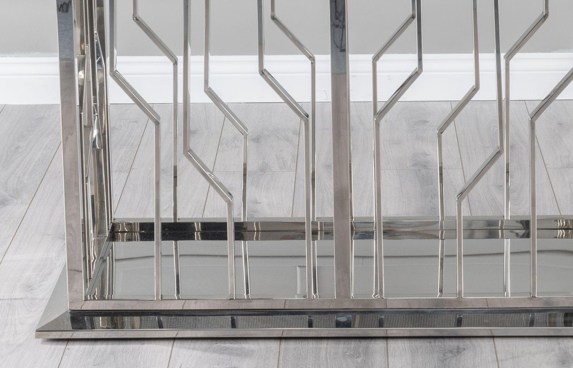 Mercury Grey Marble and Chrome Dining Table - 220cm
