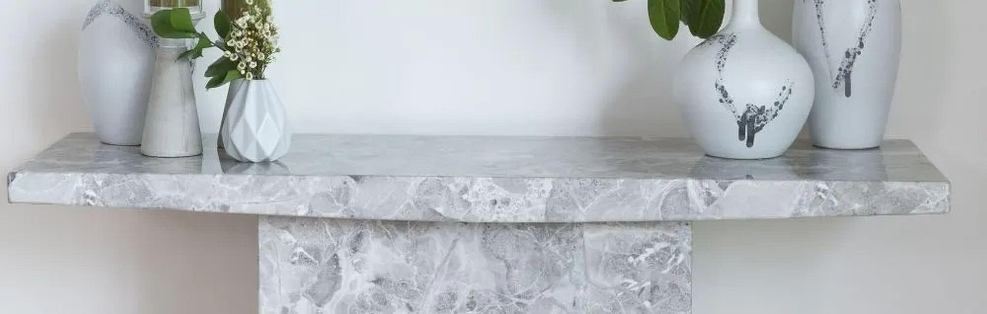Anza Grey Marble Console Table