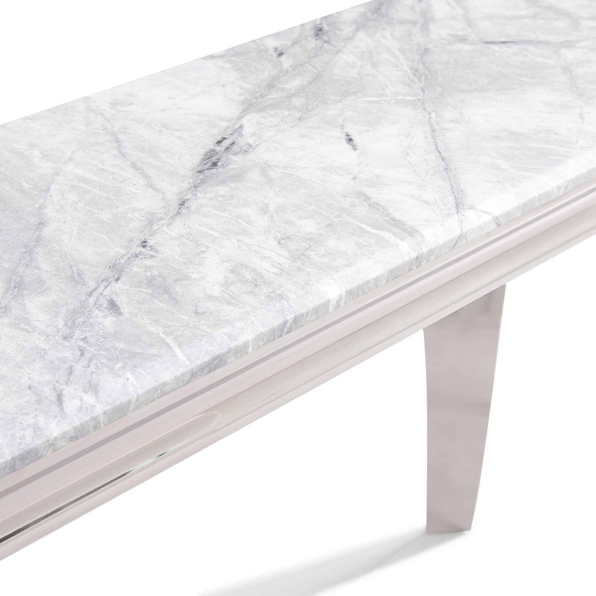 Merida Grey Marble and Chrome Console Table