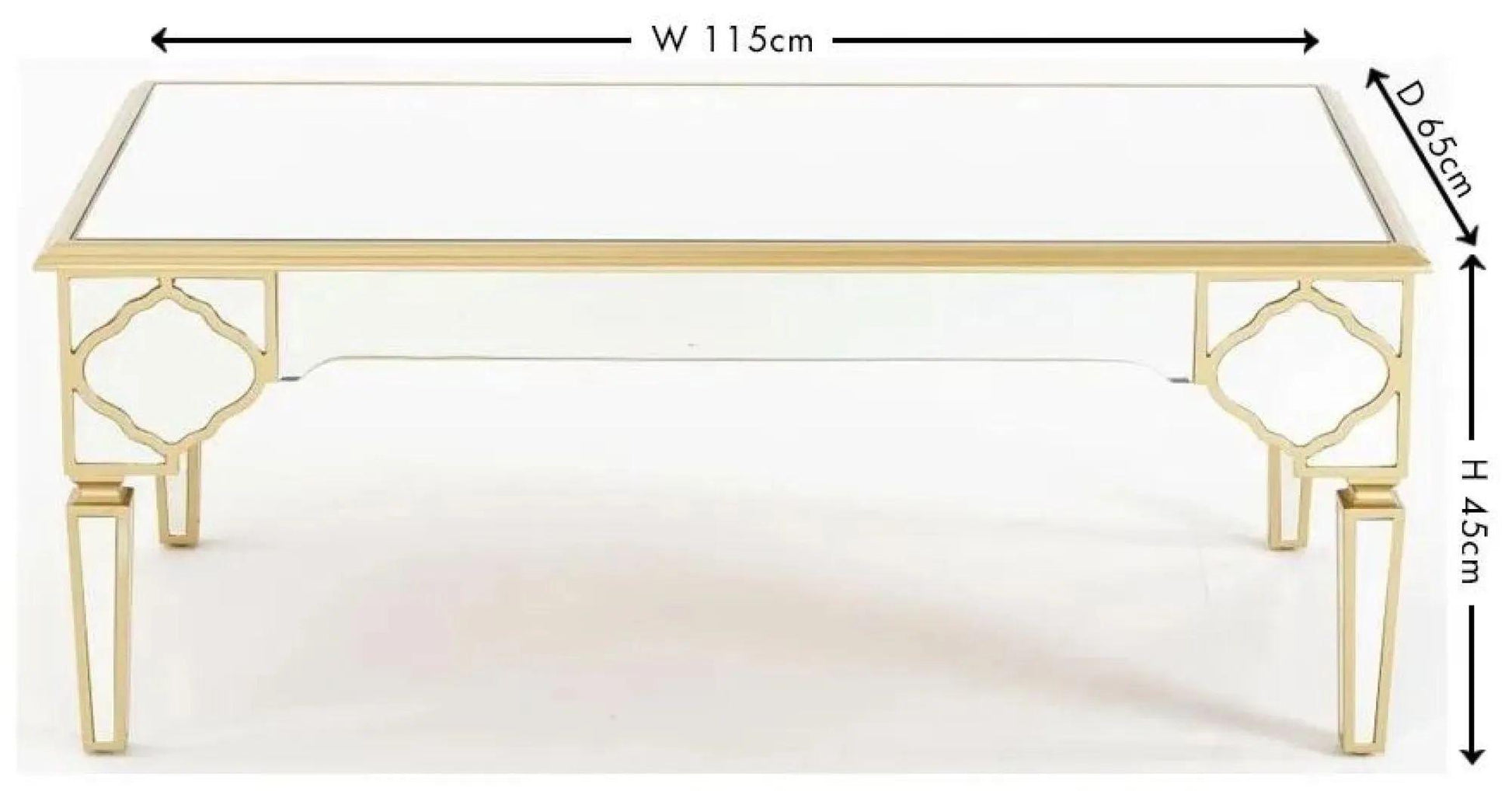 Cairo Mirrored Gold Trim Coffee Table