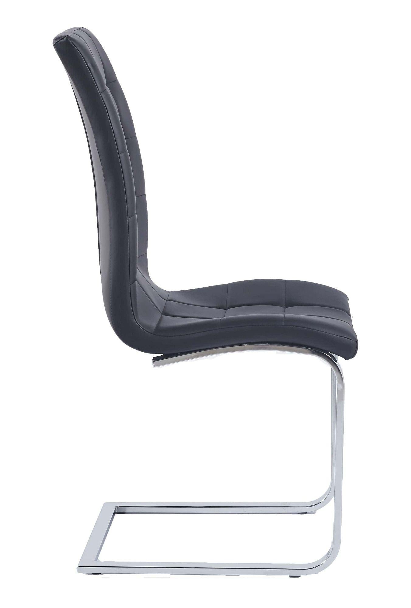Delma Black Faux Leather Dining Chair and Chrome Cantilever Base - Pair of 2