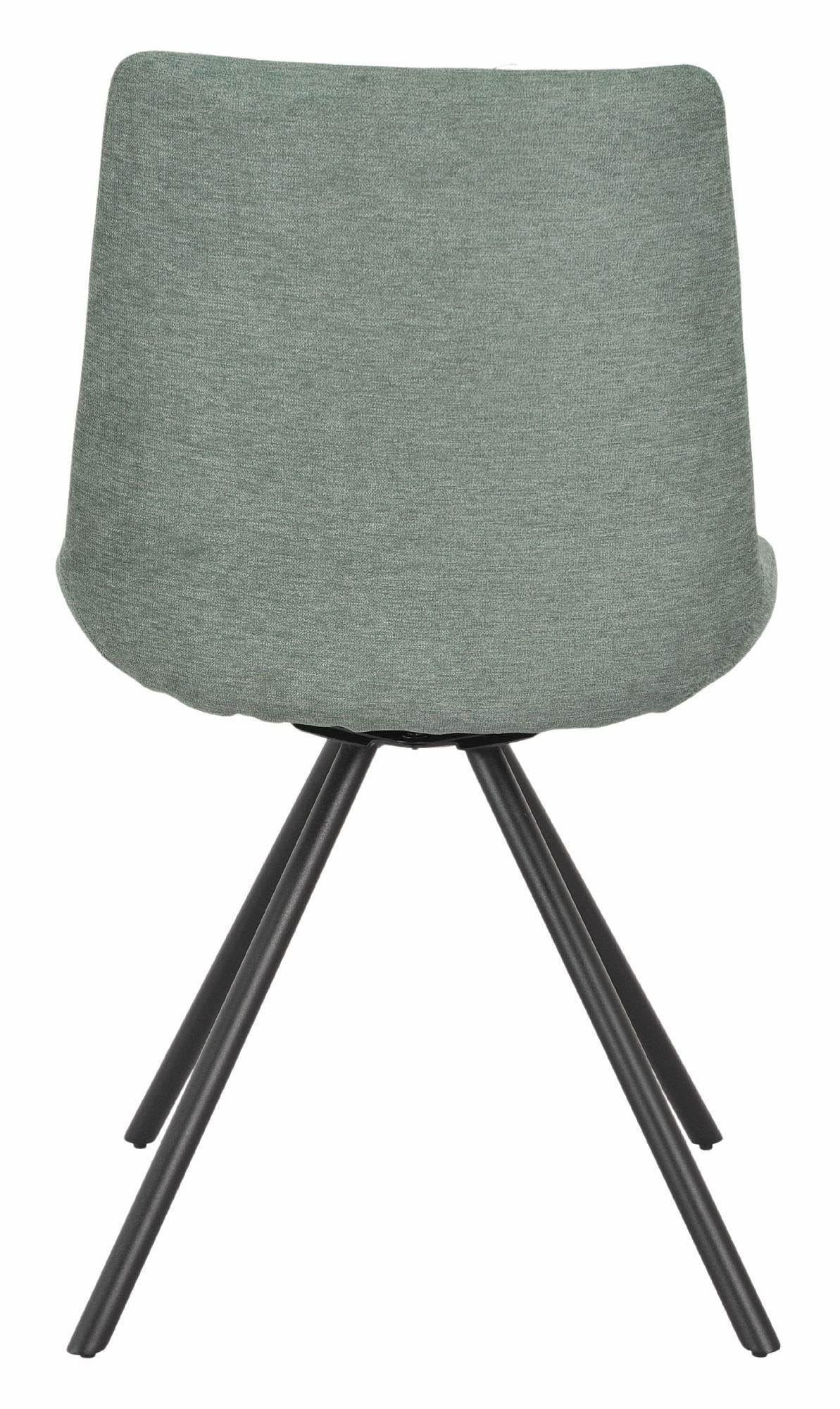 Elliot Green Fabric Swivel Dining Chair with Black Legs - Pair of 2