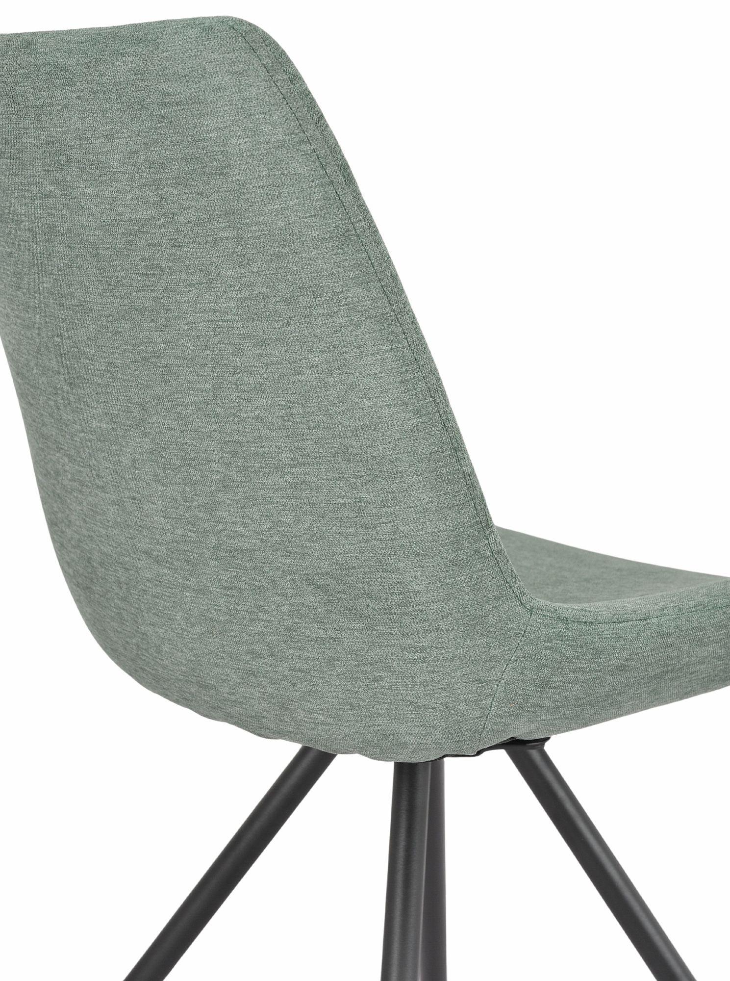 Elliot Green Fabric Swivel Dining Chair with Black Legs - Pair of 2