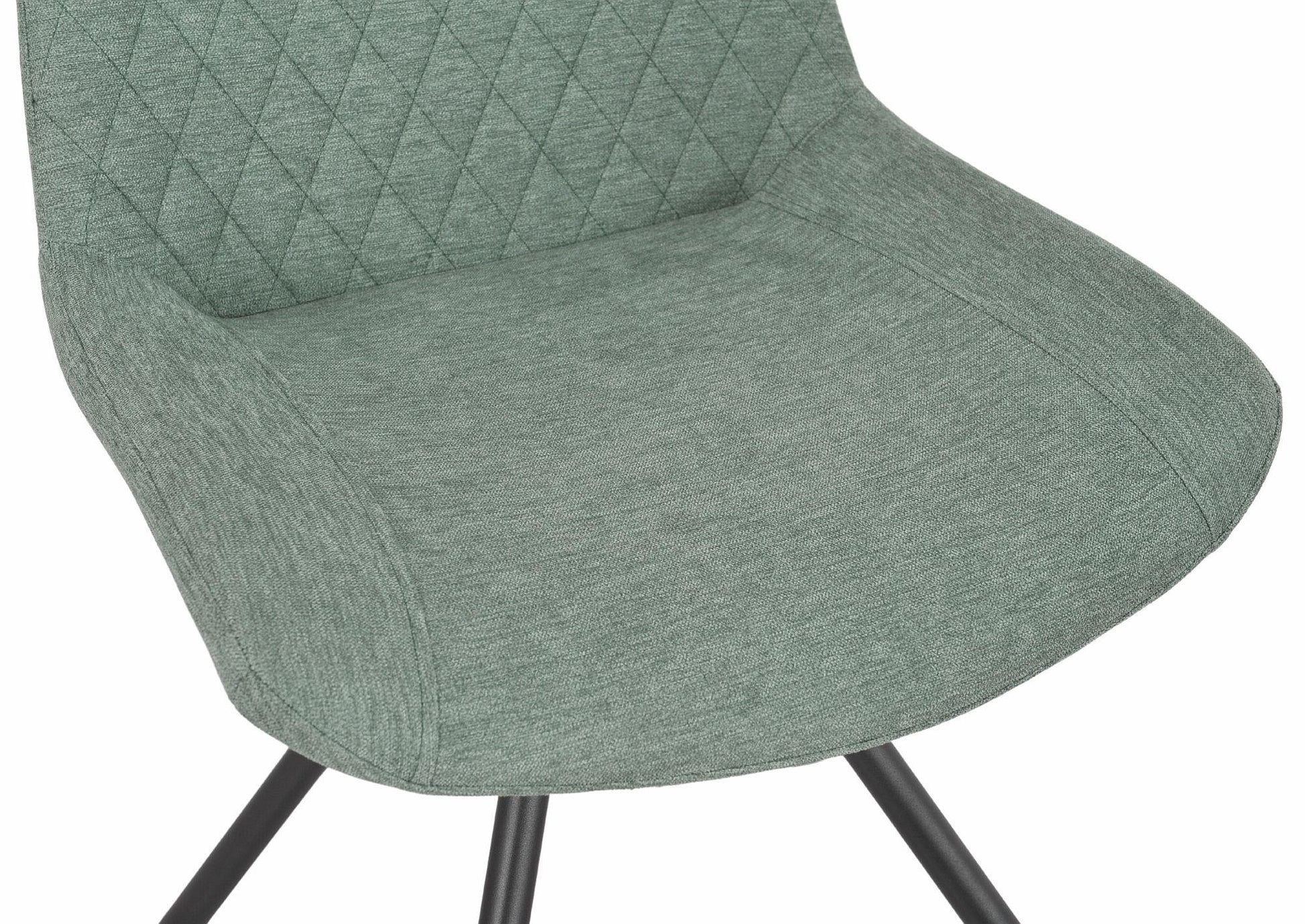 Elliot Green Fabric Swivel Dining Chair with Black Legs - Pair of 2