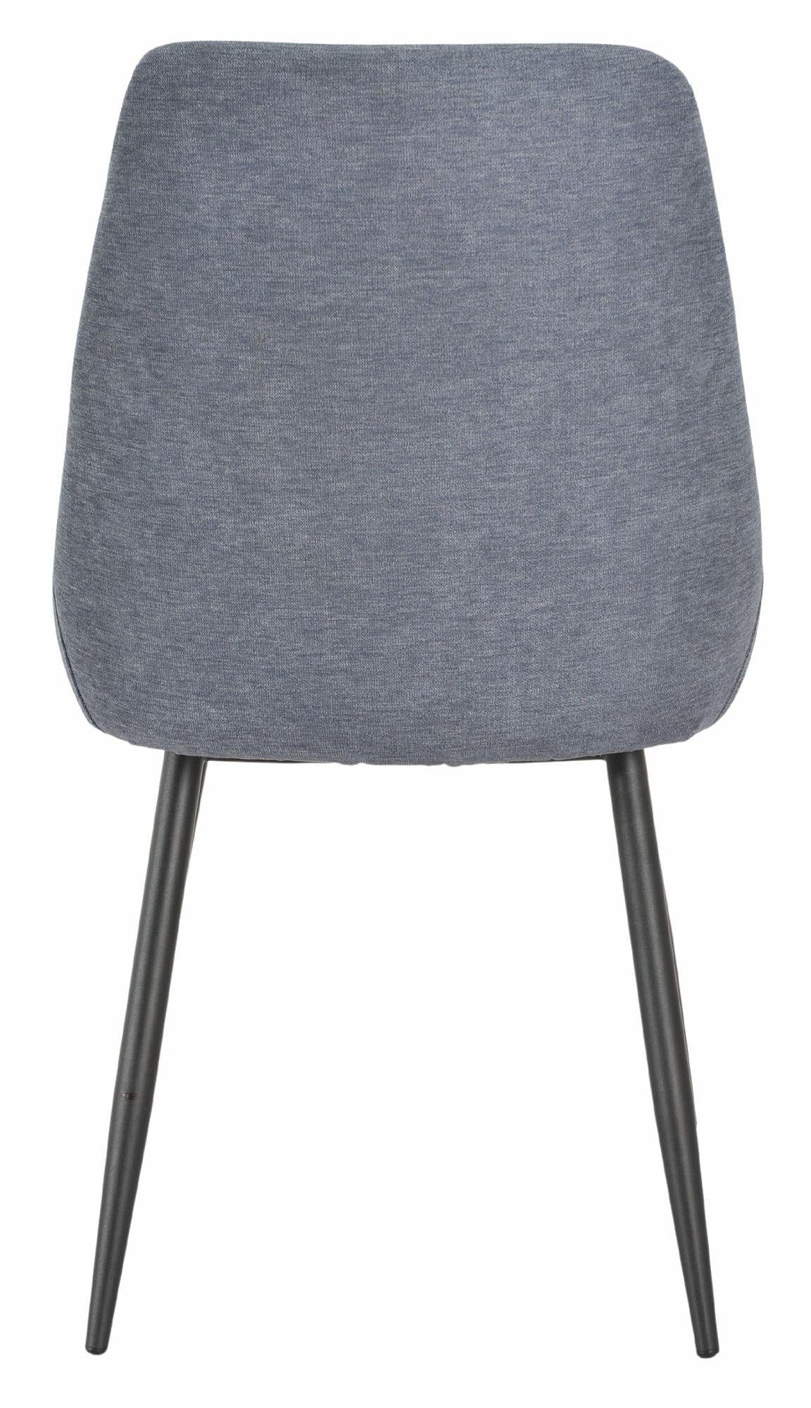 Jeeves Dark Grey Fabric Dining Chair with Black Legs - Pair of 2