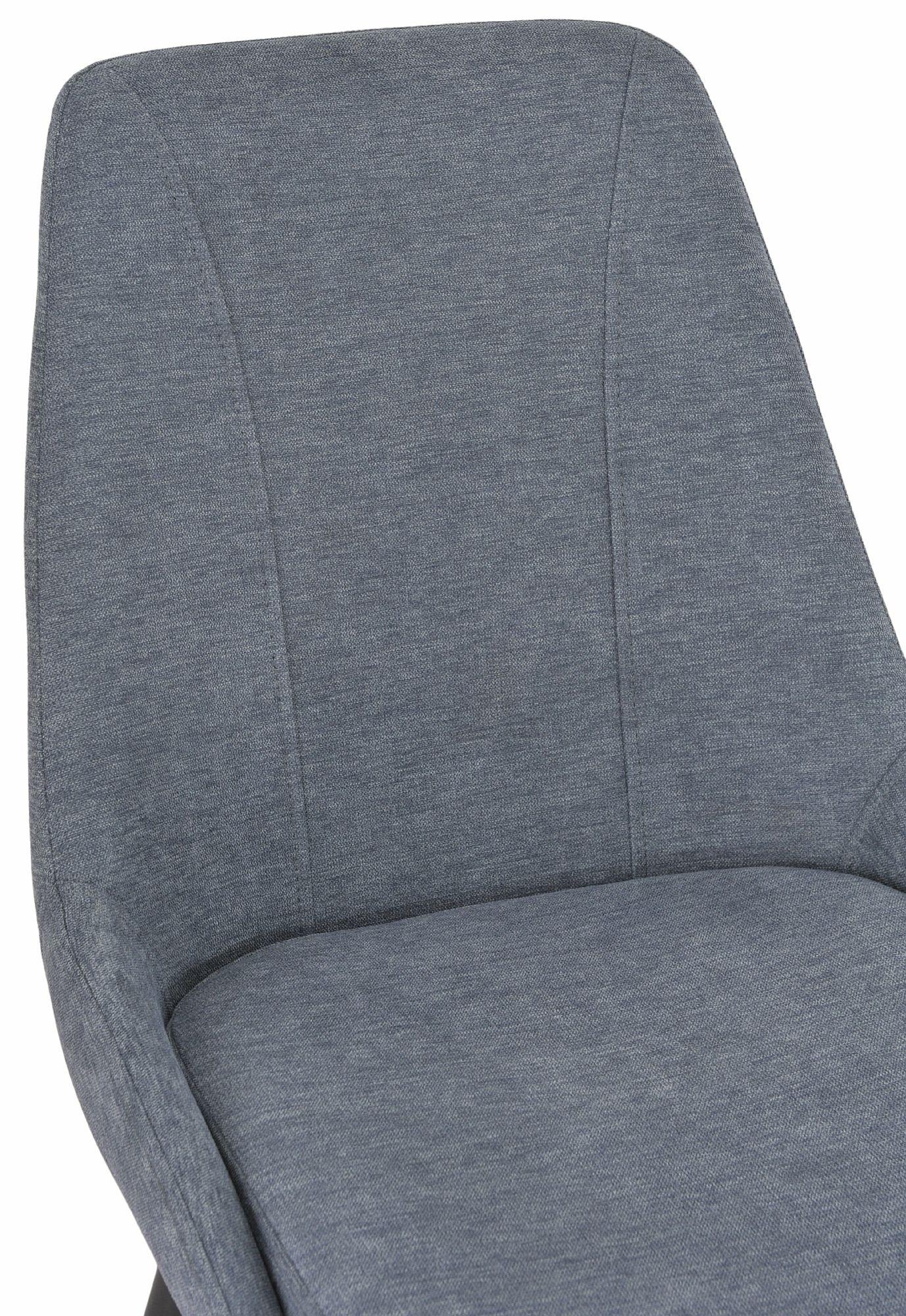 Jeeves Dark Grey Fabric Dining Chair with Black Legs - Pair of 2