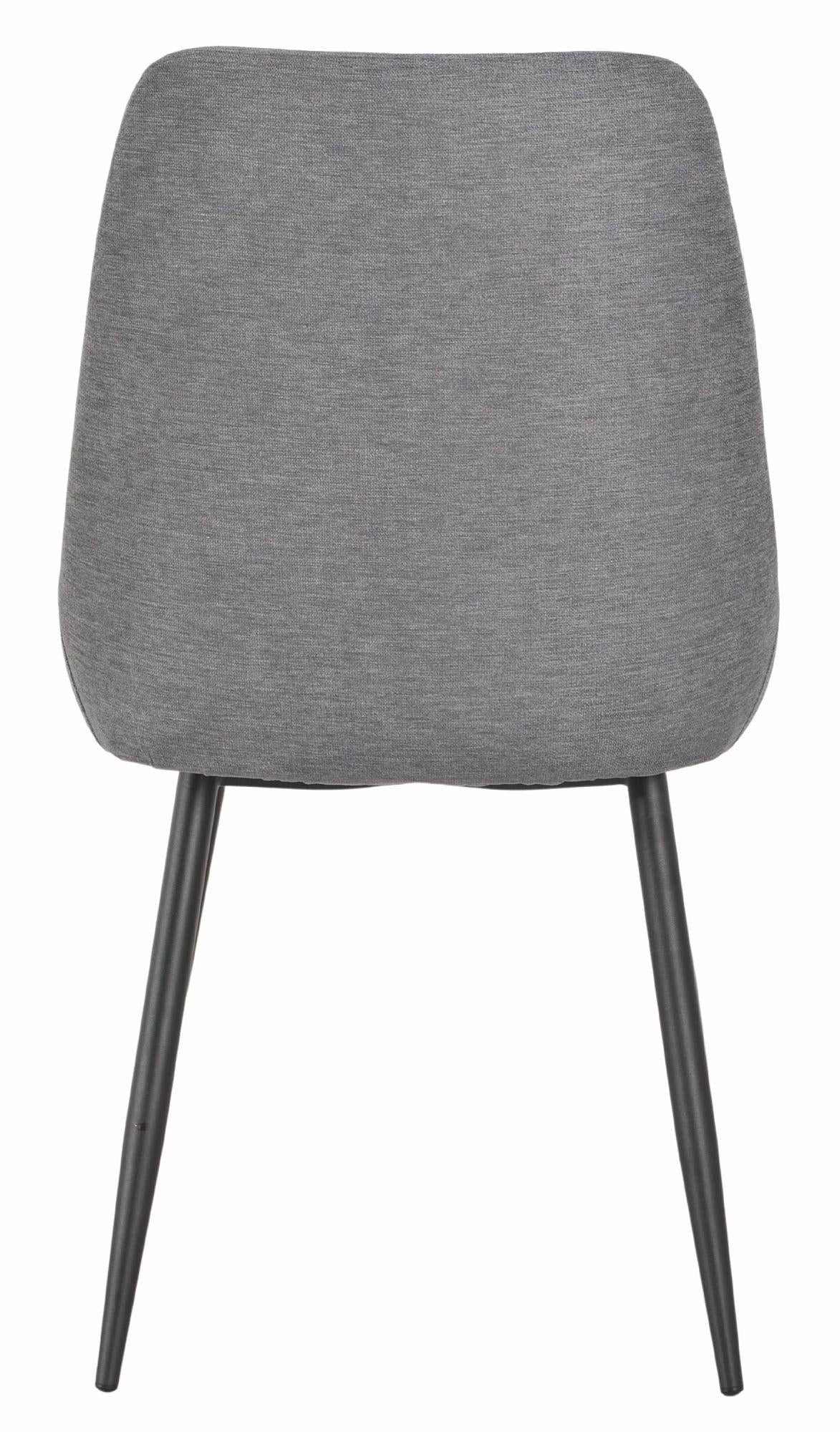 Jeeves Grey Fabric Dining Chair with Black Legs - Pair of 2