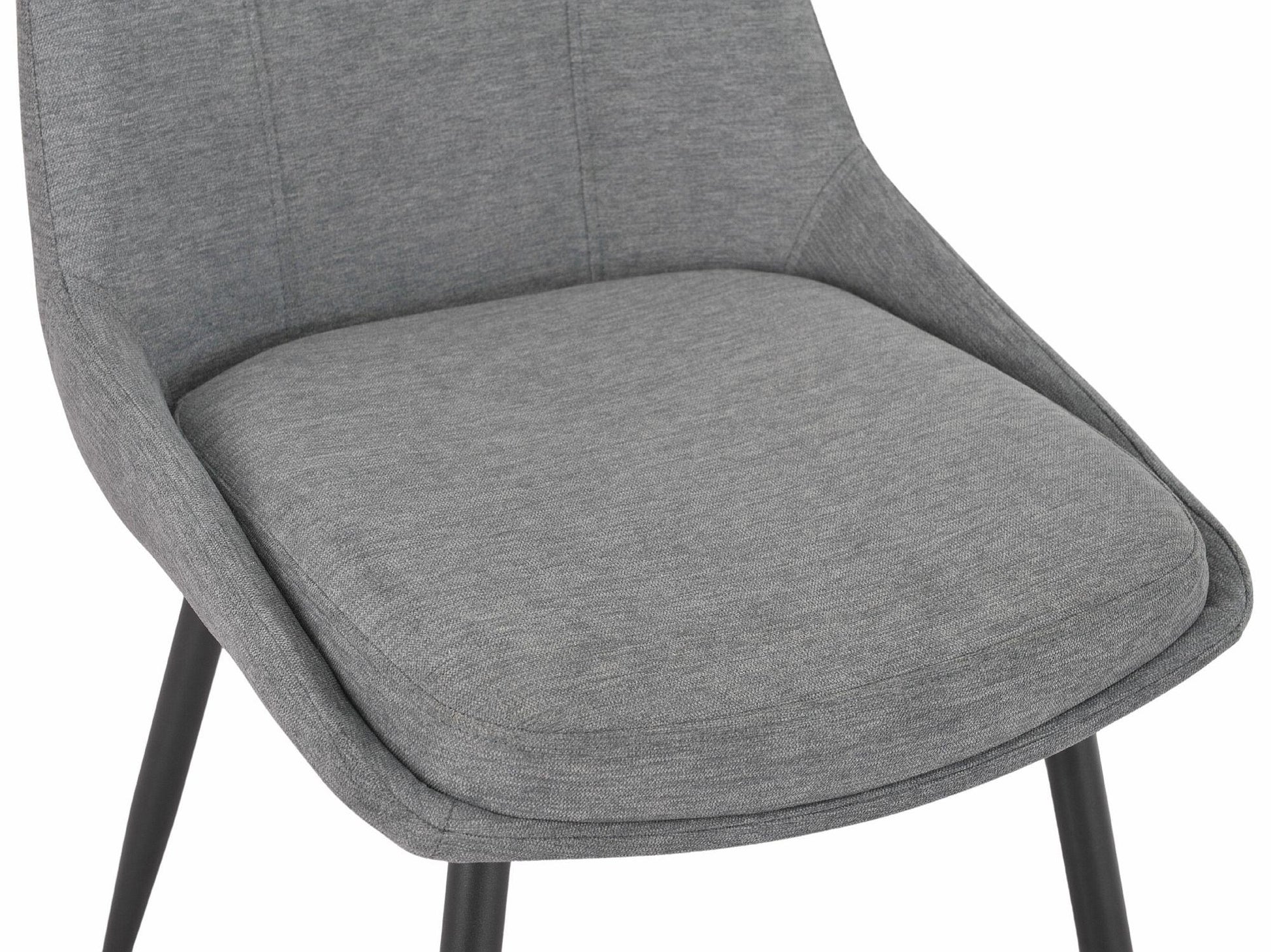 Jeeves Grey Fabric Dining Chair with Black Legs - Pair of 2