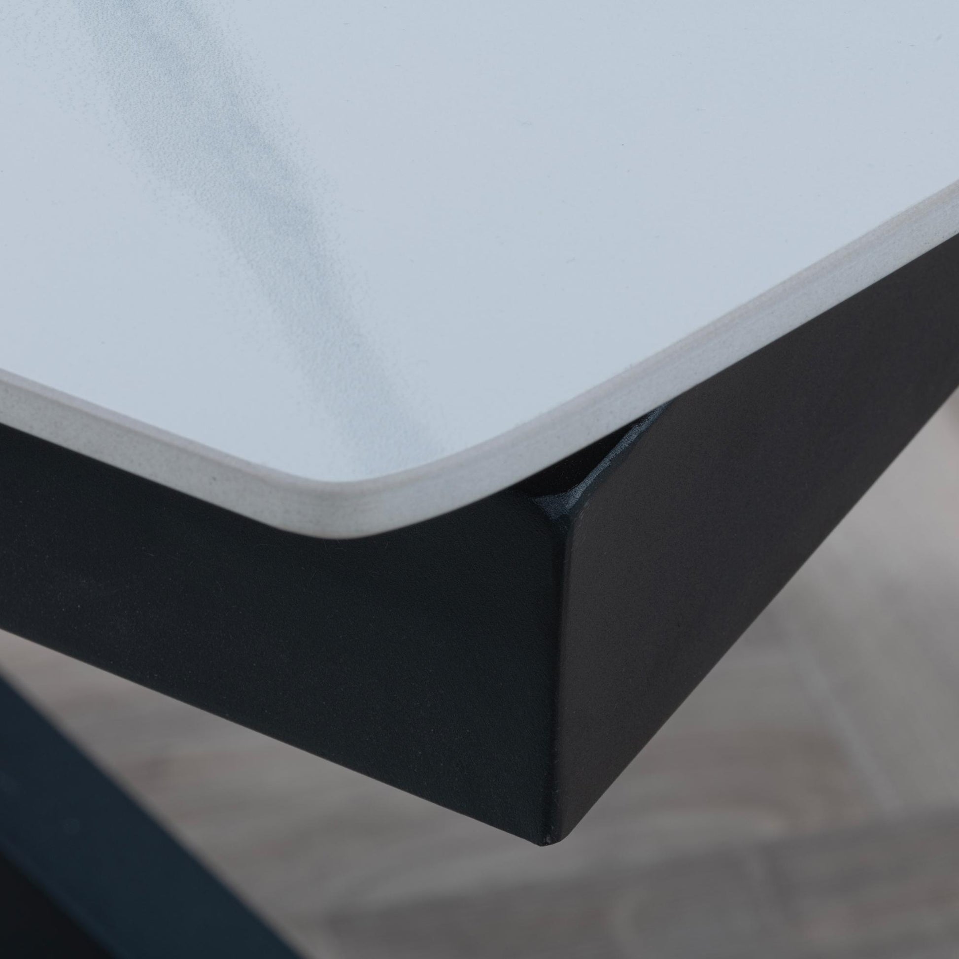 Eva White Sintered Stone Extending Dining Table with Black Star Base - 140cm/180cm